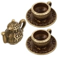thumbnail image 4 of SHISUYAN 1 Set Miniature Tea Set Dolls House Mini Tea Pot Tiny Metal Tea Cups for Micro Landscape, 4 of 8