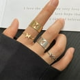 thumbnail image 2 of Couple Rings Set Butterfly Rings for Him and Her Alloy Electroplated Matching Rings Punk Rings Creative Rings Gold and Silver Rings 2-Piece Set, 2 of 3