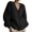 Black, variant on Women's Fuzzy Knit Cardigan: V Neck Long Sleeve Button Down Slouchy Furry Knit Sweaters Cardigans Outwear