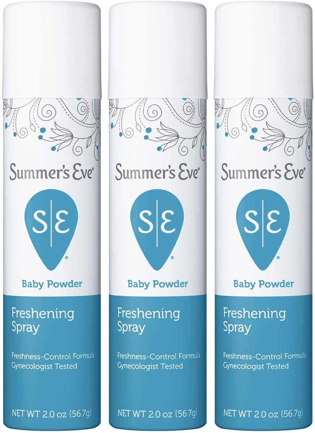 Summer's Eve Freshening Spray, Baby Powder, 2 oz, 3 Pack