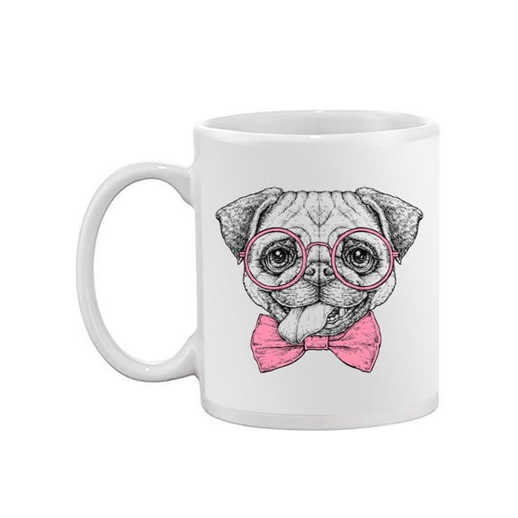 Pug With Glasses And Bow Tie. Mug -Image by Shutterstock,