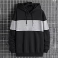 thumbnail image 2 of Fgnfyis Patchwork Color Hoodie Hoodie Long Sleeved Hoodie for Men Sweatshirt for Men Black XXL, 2 of 4