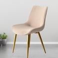 thumbnail image 2 of Modern Simple Curved Back Chair Cover, Stretch Washable Dining Room Chair Cover For Home Decor Living Room，Soft And Comfortable Thick And Durable-Shallow khaki-Set of 2, 2 of 5