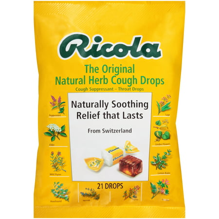 Ricola The Original Natural Herb Cough Suppressant Throat Drops 21 ct (Best Cough Suppressant Drops)
