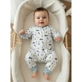 thumbnail image 5 of BemeyourBBs Newborn Baby Boy Ski Outfits Zipper One Piece Romper Long Sleeve Round Neck Ski Print Jumpsuit Fall Winter Spring Clothes, 5 of 9