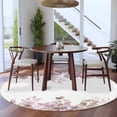 thumbnail image 3 of Round Rugs 7Ft, Purple Botanical Round Area Rug Washable Indoor Throw Carpet, Spring Floral Summer Eucalyptus Leaf Large Non Slip Circle Rug for Dining Room Playroom Home Decor Aesthetic, 3 of 8