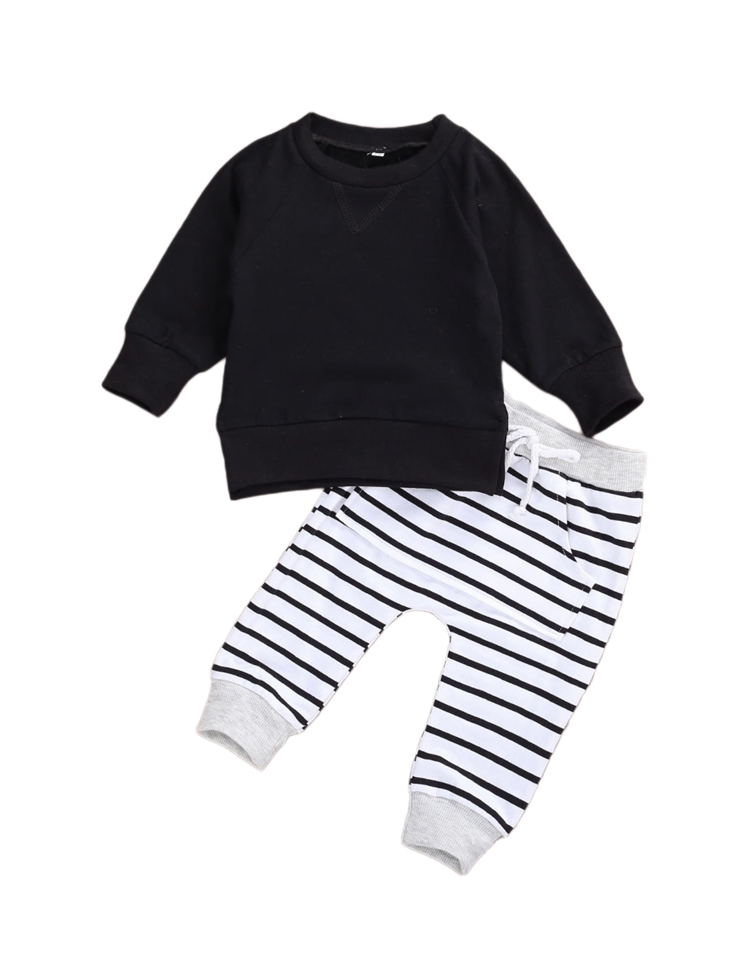 Newborn Baby Boys Outfits Long Sleeve Top Pullover Sweatshirt Long Pants Pajamas 2Pcs Tie Dye Clothes Set 0-24M 