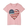 thumbnail image 2 of HAOTAGS 4th of July T-Shirts for Kids Graphic Print Boys and Girls Short Sleeve Tops Pink Size 7 Years, 2 of 9