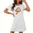 thumbnail image 1 of Nexjvus Chemises de Nuit Femmes Manches Courtes Col Rond Robe de Nuit Imprimé Floral Surdimensionné Taille S, 1 of 2
