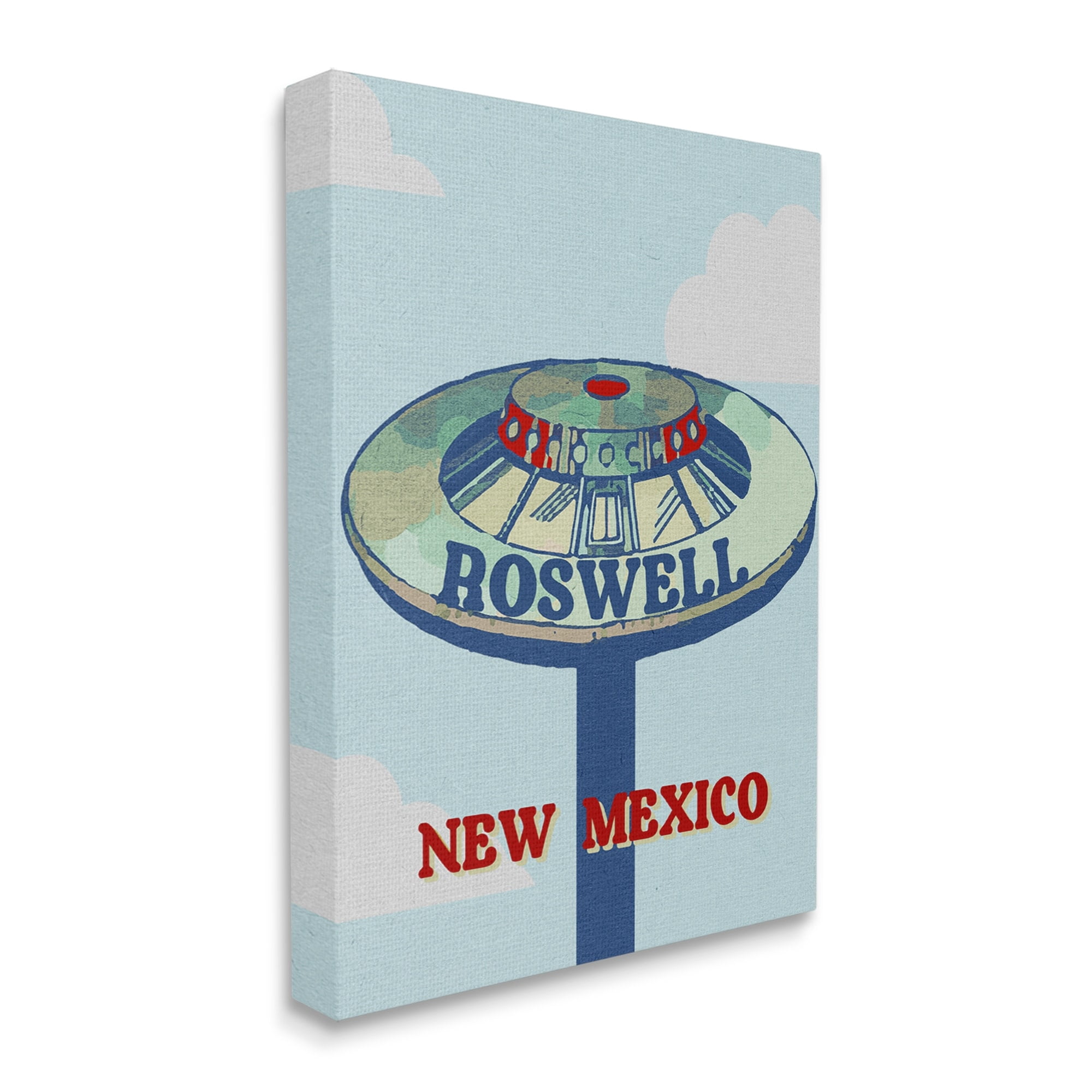 Stupell Industries Roswell New Mexico Vintage UFO Travel & Places Painting Gallery Wrapped Canvas Print Wall Art