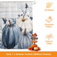 thumbnail image 3 of Navy Blue Pumpkin Fall Shower Curtains for Bathroom, Thanksgiving Botanical Wooden Waterproof Fabric Shower Curtain, Decorative Bathroom Curtain for Bathtub, 72"x72", No Hooks Included, 3 of 9