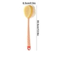 thumbnail image 3 of CxhicLuv Shower Brush with Long Handle, Soft Body Scrubber for Shower, Gentle Exfoliation & Health Improvement, Back Scrubber for Men & Women, Pink/Green, 13.98x2.56x2.36in, 230g, Ergonomic, 3 of 6