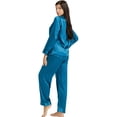 thumbnail image 5 of LONXU Womens Satin Pajama Set Long Sleeve Lounge Sets Two Piece Button Down Shirts and Pants PJs Soft Sleepwear Set Plus XS-XXXL, 5 of 5