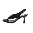 thumbnail image 2 of Miluxas Suede Stiletto Heel Thong Sandals for Women Open Toe Slingback Kitten Heels with Ankle Strap Summer Fashion Flip Flops Heels Black 8.5(41), 2 of 9