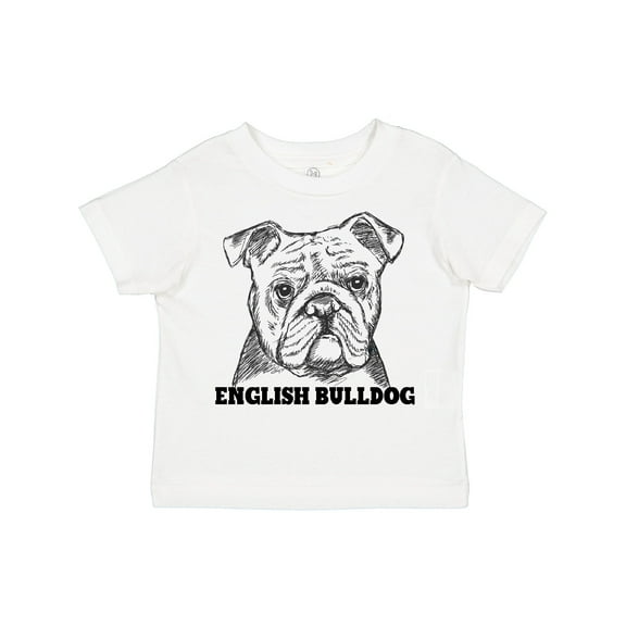Inktastic English Bulldog Sketch Portrait with Dog Breed Name Boys or Girls Toddler T-Shirt