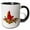 Black/White, variant on 3drose, Fun Red Cardinal Bird in Nest with Christmas Lights, 11oz Mug