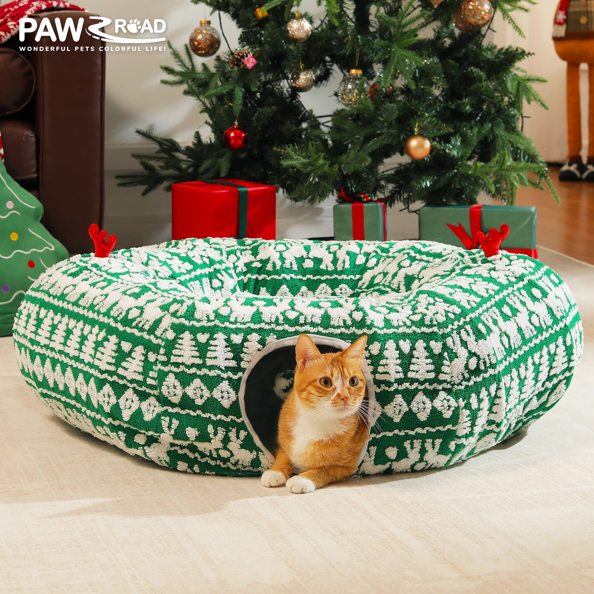 PAWZ Road 34" Cat Tunnel with Plush Ball and Resting Mat photo 3