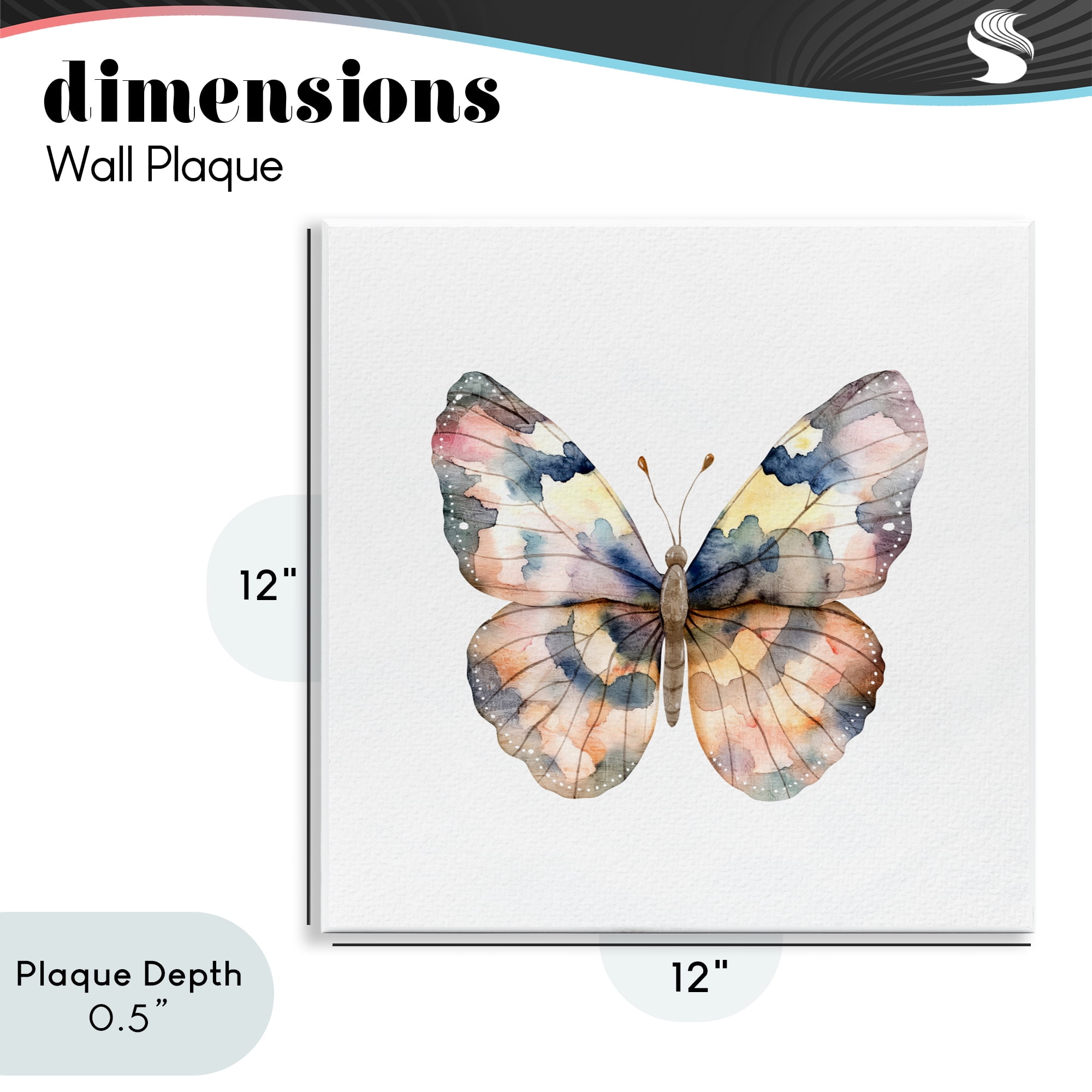 Stupell Industries Traditional Watercolor Butterfly Wall Plaque Art, design by Kim Allen