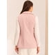 thumbnail image 4 of Chaqueta sin mangas con solapa de tweed a cuadros para mujer con bolsillos Rosa XL, 4 of 6