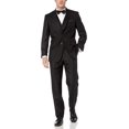 thumbnail image 2 of Adam Baker by Needle & Stitch 12965 Mens 3-Piece Peak Lapel Modern Fit Suit- Black - 44L, 2 of 7