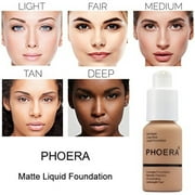 Phoera Foundation Makeup Full Coverage Liquid Base Brighten Long Lasting