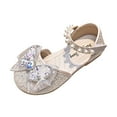 thumbnail image 2 of MEZZALL Girls Sandals Summer Love Shoes Girls Sports Sandals Classic Toddler Footwear, Beige, 7-8 Years, 2 of 8