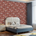thumbnail image 2 of Peel and Stick Wallpaper Contact Paper Red Brick Wall Ornate White Decorative Tiles Self Adhesive and Removable 17.7in x 118in, 2 of 8