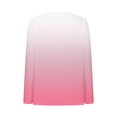 thumbnail image 5 of Jalioing Womens Basic Top Floral Trim Fall Shirt V-Neck Gradient Color Long Sleeve Casual Blouses, 5 of 5
