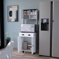 thumbnail image 2 of Cterwk 1 Drawer Kitchen Pantry Cabinet with Open Shelf, White + Dark Brown, 2 of 6
