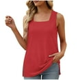 thumbnail image 2 of Summer Savings Clearance 2025! Loopsun Womens Summer Top Plus Size, Tank Tops for Women, Women's Fashion Casual Comfortable Loose T-shirt Sleeveless Top Red XL, 2 of 5