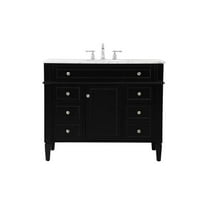 42 in. Single Bathroom Vanity in Black