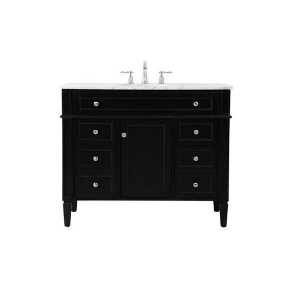 42 in. Single Bathroom Vanity in Black