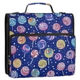 thumbnail image 5 of FORMRS Zipper Binder with Shoulder Strap 2-inch Ring 500 Sheet Capacity File Bag, Blue Colorful Candies, 5 of 5