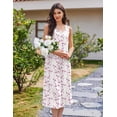 thumbnail image 4 of Ekouaer Nightgowns for Women Cotton Long Night Gown Sleeveless Sleep Dress Victorian Nightdress Ladies Sleepwear, 4 of 6