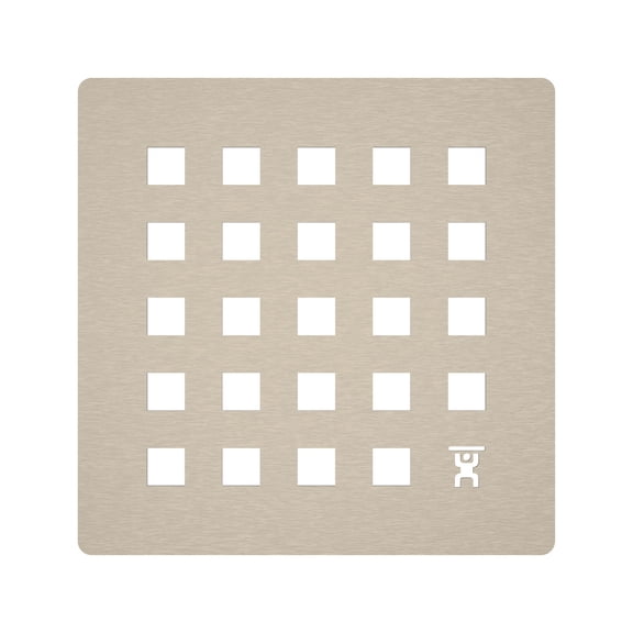 GURU USA Evo Lite Square Drain 4" /  PLUS Nickel Champagne- IDU7016