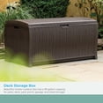 thumbnail image 3 of Suncast Resin 99-Gal Capacity Deck Box, Patio, Mocha Brown,  DBW9200 52 in D x 27.5 in H x 27.6 in W, 3 of 9