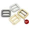 thumbnail image 3 of 6pcs Metal Slide Buckle Bag Belt Strap Keeper Slider Triglide Strap Adjuster Purse Making Accessories SCSL (5/8 Inch, Brushed Brass), 3 of 5