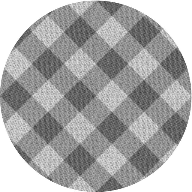 Ahgly Tapis Rond Lavable en Machine Intérieur Transitionnel Gris Fumé, 7 Pieds Rond