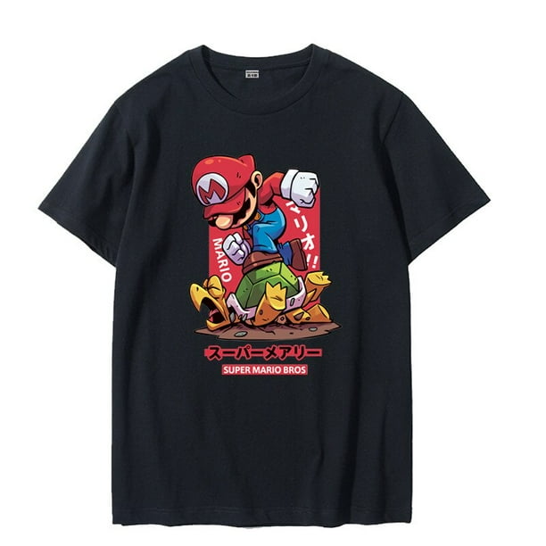 Camiseta con estampado de Super Mario Bros para adultos ropa informal talla para adultos vestido de verano para padres e hijos camisetas solidas lindas y divertidas adt nuevas zhangmengya LED Bodega