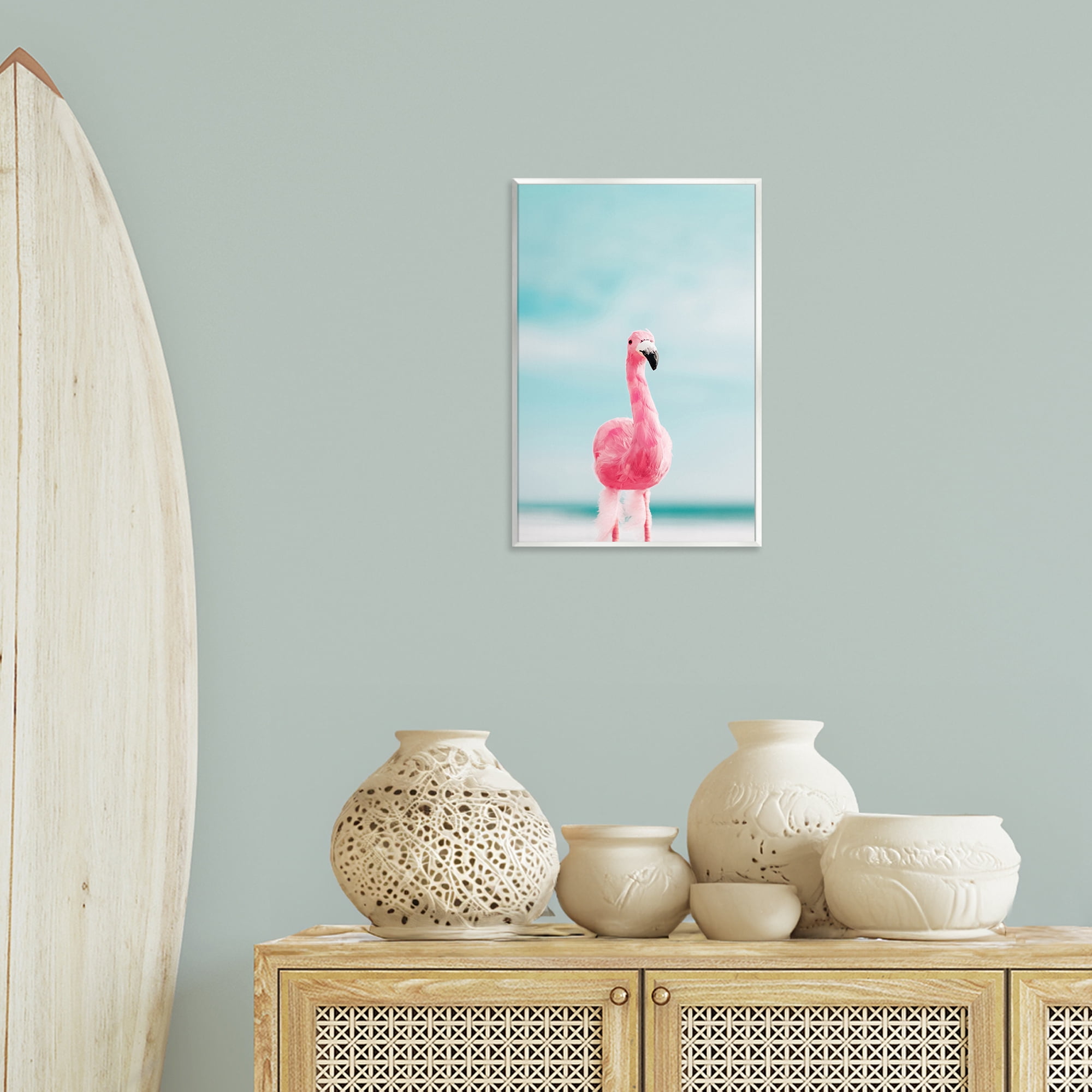 Stupell Industries Funky Summer Flamingo Nautical & Beach Photography Unframed Art Print Wall Art, 13 x 19