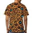 thumbnail image 5 of Men's Leopard Print T Shirt, All Over Animal Print Short Sleeve Crewneck Tee, Lightweight Breathable Casual Fashion Shirt,4XL, 5 of 7