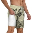 thumbnail image 2 of Sigee Vintage Floral Print Mens Swim Trunks with Compression Liner Quick Dry Swim Stretch Beach Shorts with Pockets,S-3XL, 2 of 7