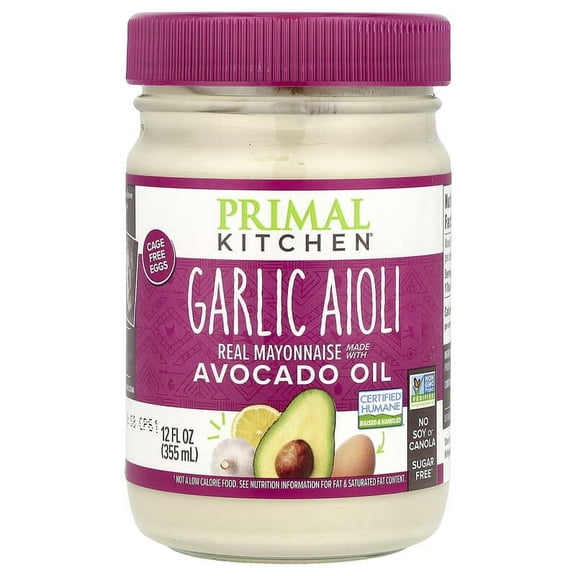 Primal Kitchen Real Mayonnaise Made with Avocado Oil Garlic Aioli Mayo 12 fl oz (355 ml)