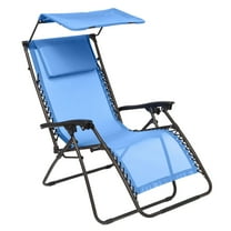 BrylaneHome 350 Lbs. Outdoor  350 Lbs. Weight Capacity Zero Gravity Adjustable Chair with Canopy Folding Patio Yard Lounger Chair