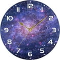 thumbnail image 5 of Dreamtimes Space Galaxy Wall Clock, 10 Inch Silent Non Ticking Round Clock Oil Painting Clock Easy to Read Clock for Living Room Bedroom Bathroom Home Decor, 5 of 7