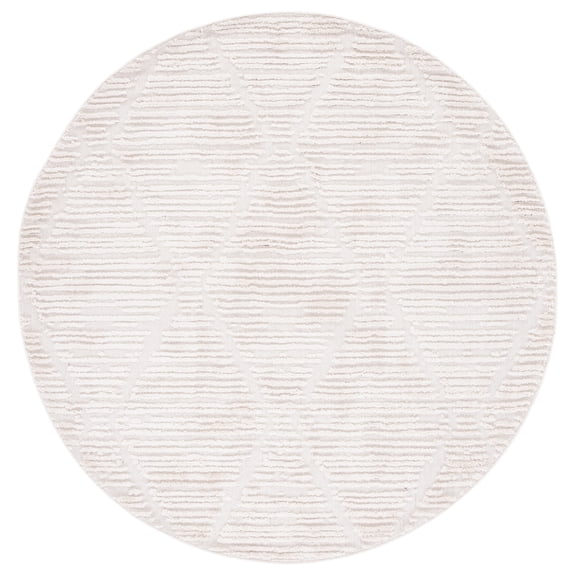 SAFAVIEH Marrakesh Naila Geometric Polyester Area Rug, Beige, 8' x 8' Round