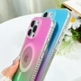 thumbnail image 4 of OOK For iPhone 15 Pro Max Case Magnetic, Compatible with Magsafe Cute Gradient Rainbow Iridescent Matte Protective Phone Case with Screen Protector for Girls Women, Fluorescent Blue & Pink, 4 of 5