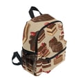 thumbnail image 2 of FORMRS Kids School Backpack with Front Zippered Pocket 12" Student Travel Daypack, Brown Cakes, 2 of 6