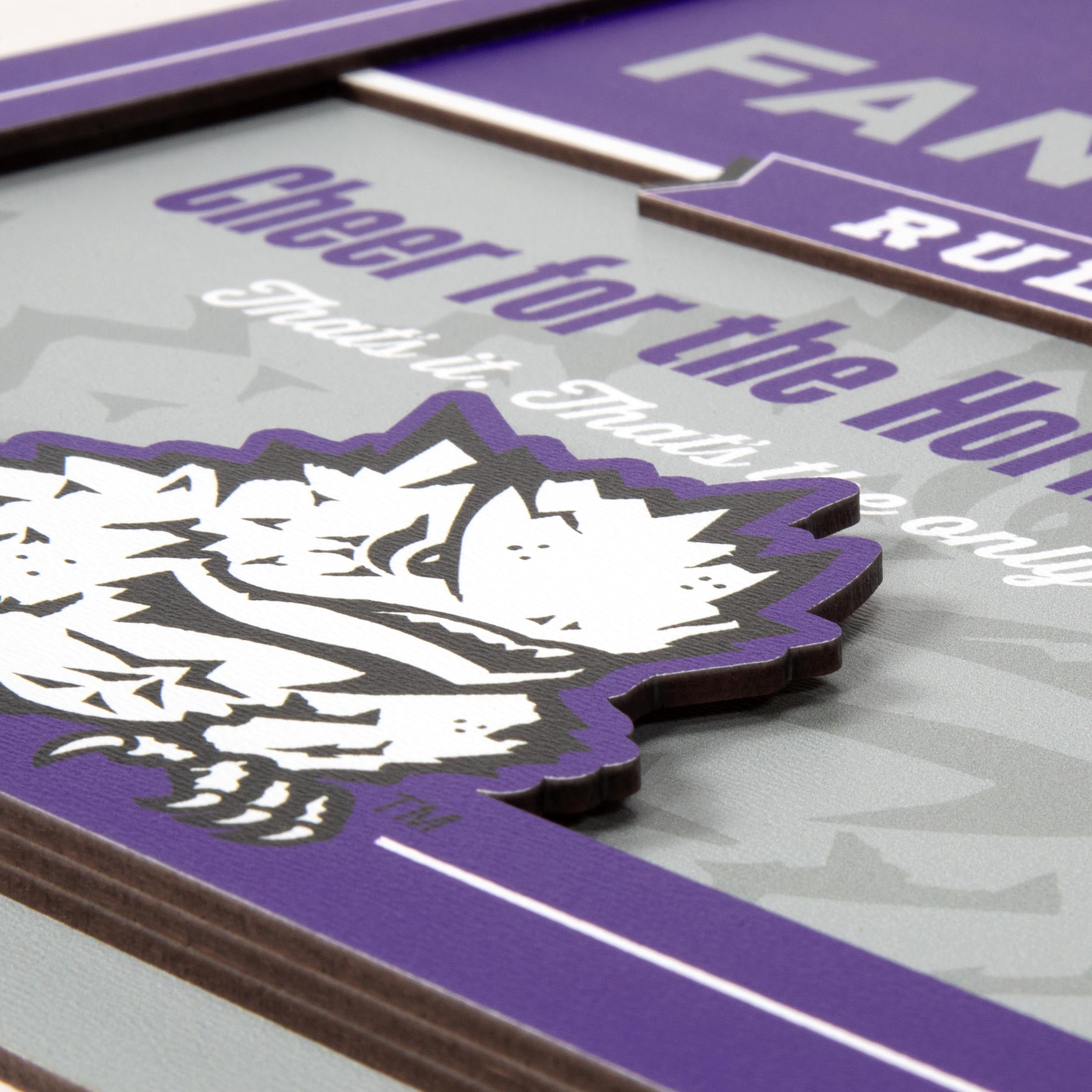 YouTheFan NCAA TCU Horned Frogs Fan Rules 3D Wall Art