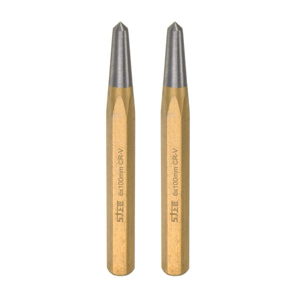 Uxcell 2pcs Roll Pin Punch 1/4"x4"(6x100mm) CR-V Center Alignment Punch